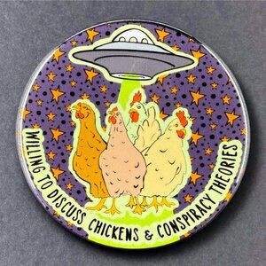 Conspiracy Theories Chicken Pet Portrait Art Gift - 5 Item Types Available